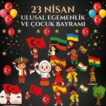 23 Nisan Ulusal Egemenlik ve Çocuk Bayramı okul panosu