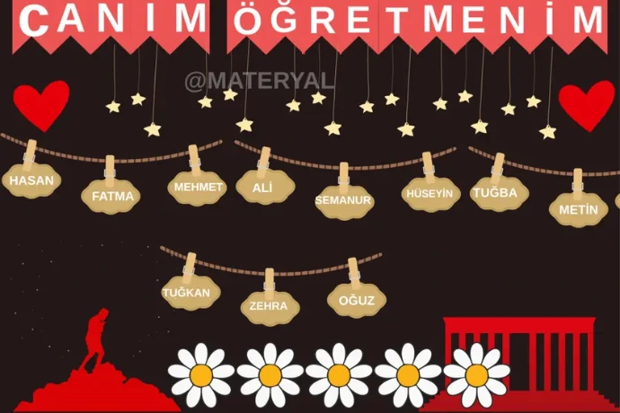24 kasım öğretmenler günü panosu ve pdf