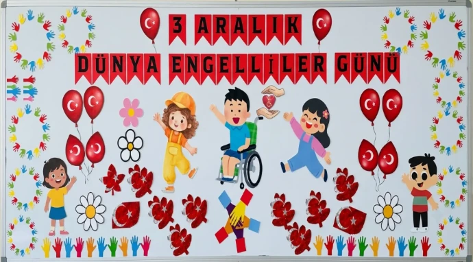 3 Aralık Dünya Engelliler Günü Okul Panosu ve Materyalleri