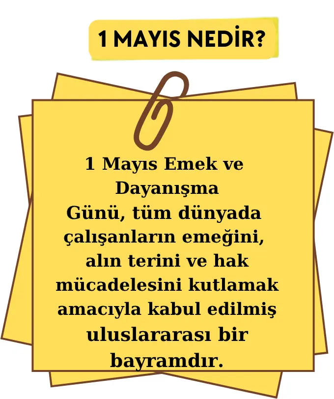 1 Mayıs nedir ve neden kutlanır bilgilendirici sınıf pano kartı - materyaal.com
